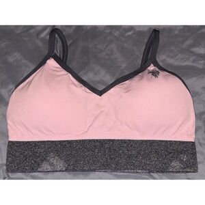 US Polo Assn. Pink & Gray Lightly Padded Seamless Lounge Bra, XL